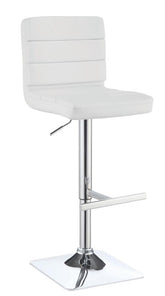 Coaster Bianca Upholstered Adjustable Bar Stools White and Chrome (Set of 2) Model 120694